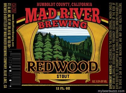 CALIFORNIA BEER BUTTON Pinback ~ MAD RIVER Brewing Co ~ Humboldt Co. Blue Lake 