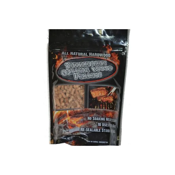 Competition blend hardwood grilling pellets made in Jasper, Tennessee. Tennessee Grilling Pellets have a consistent burn rate with no hot coals or flare-ups. 