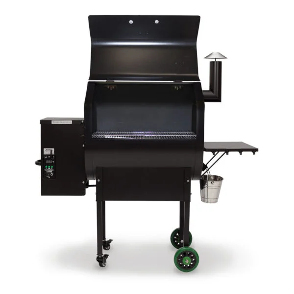 Green Mountain’s best-selling model sets the industry standard for pellet grills. And control it with your Smartphone! Available options include a stainless steel no-warp lid, form-fitted grill cover, and a dome thermometer.