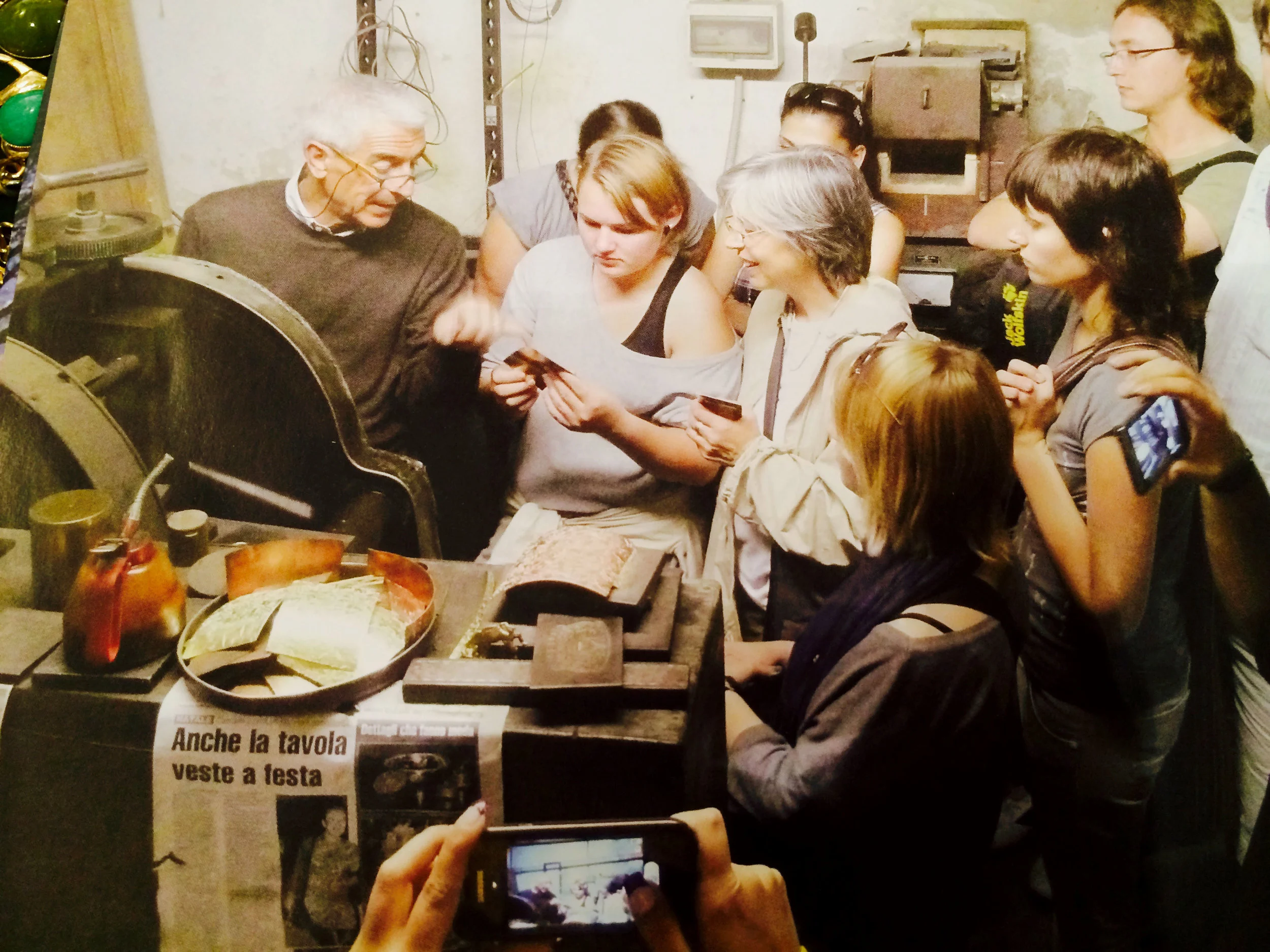 Giuliano Ricchi providing a tour of his studio in Florence.