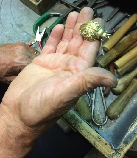 The Master's hands at work.