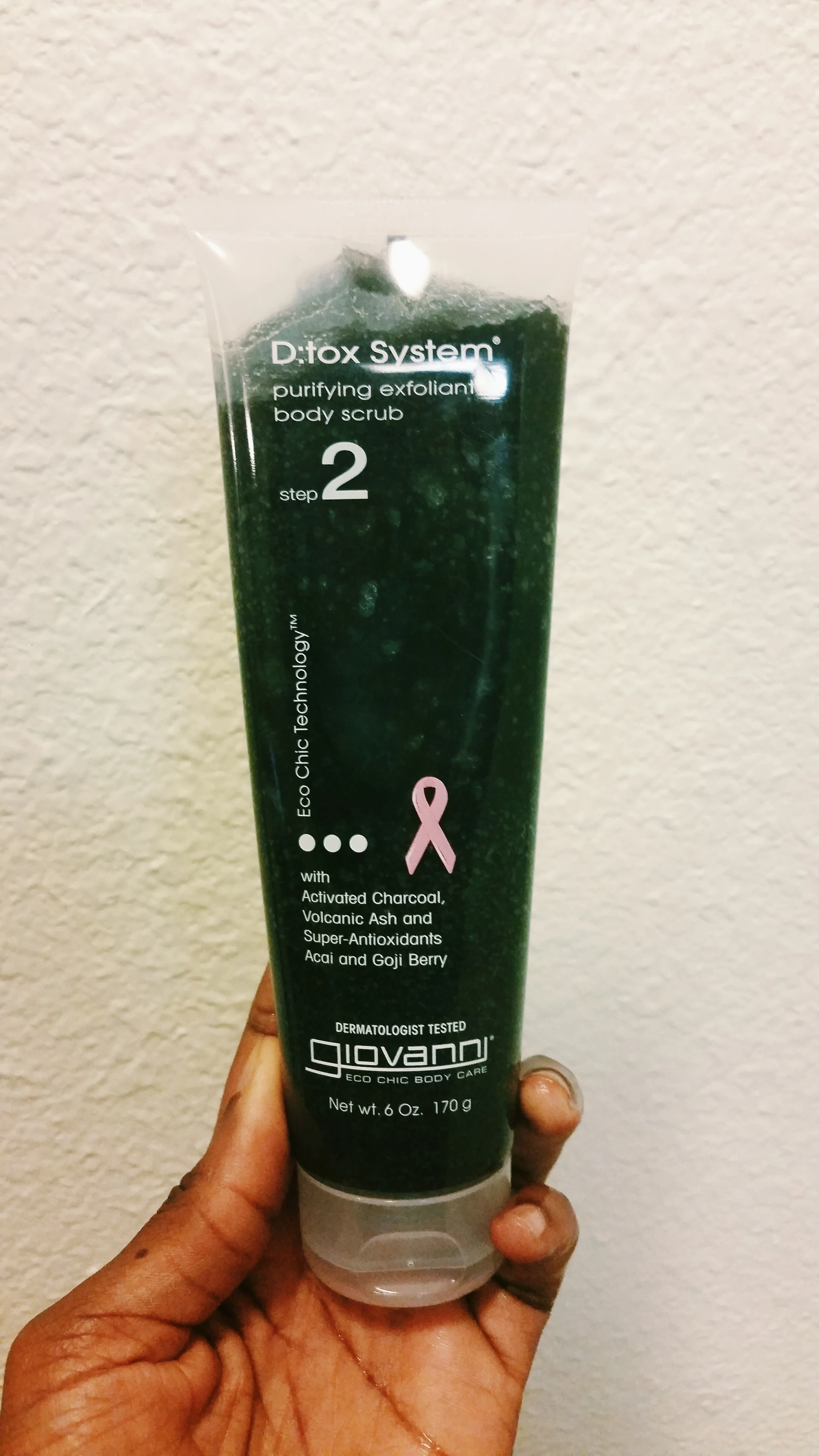 Giovanni's exfoliator is the best product for removing toxins and bacteria. It heats up as you rub it on your skin and leaves it super smooth and glowing.