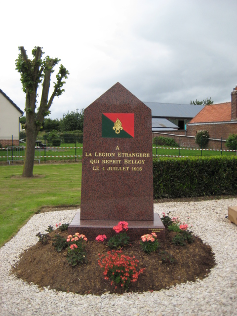 A memorial to the French Foreign Legion who fought and recaptured the village of Belloy-en-Santerre on 4th July 1916 was dedicated during the commemorations