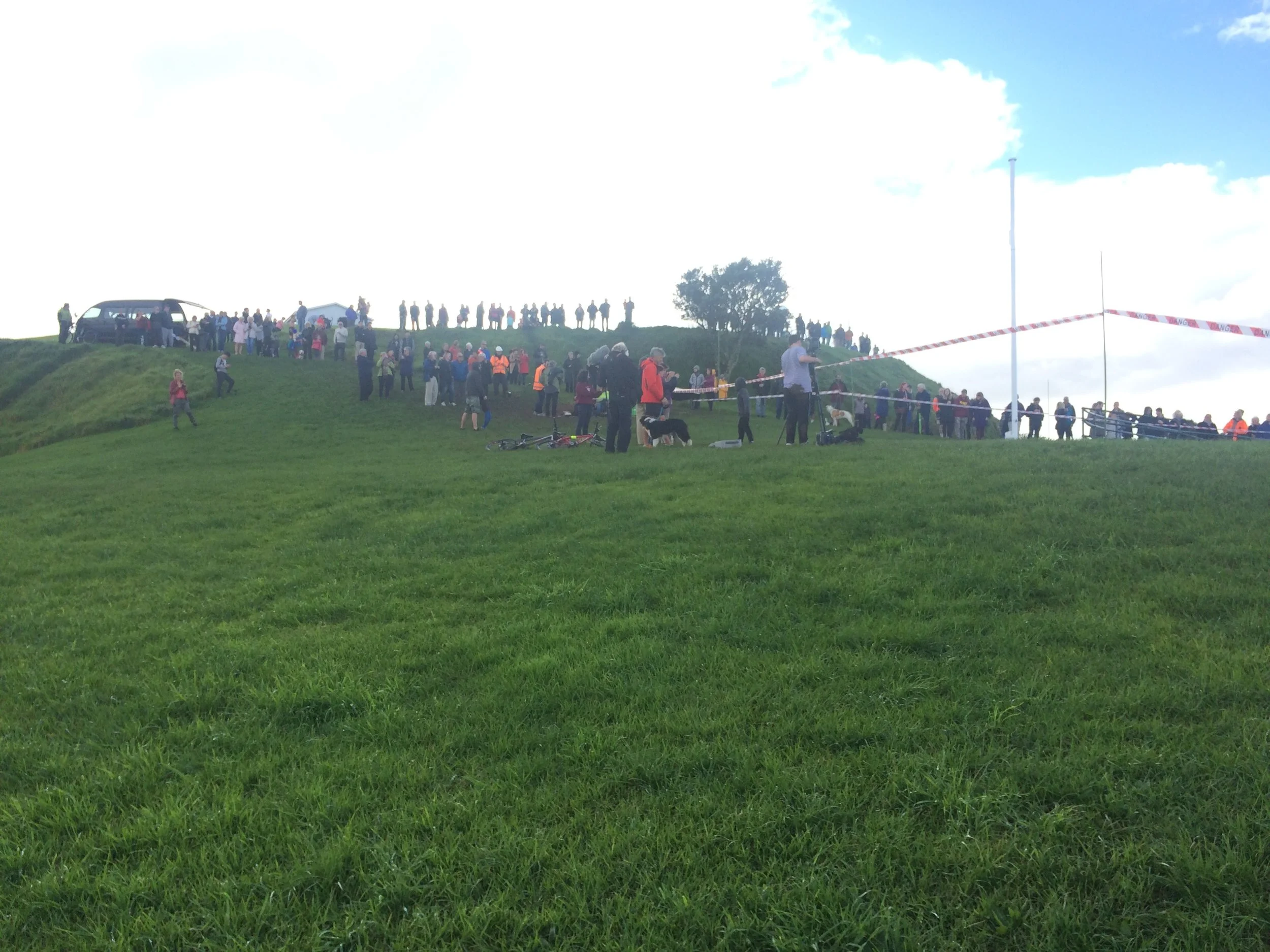 The crowd gathering