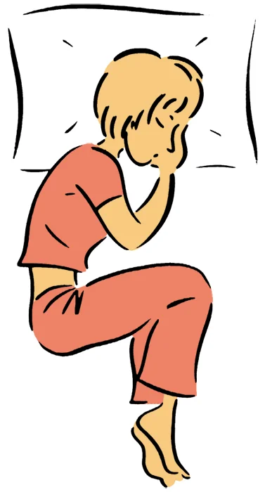 Sleep positions magazine illustration