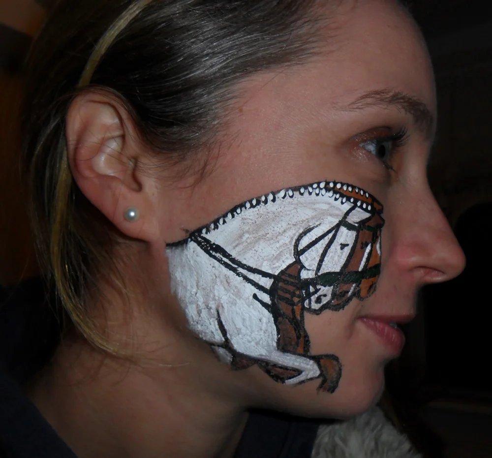 The last day I got all fancy and did a quadrille on my face.