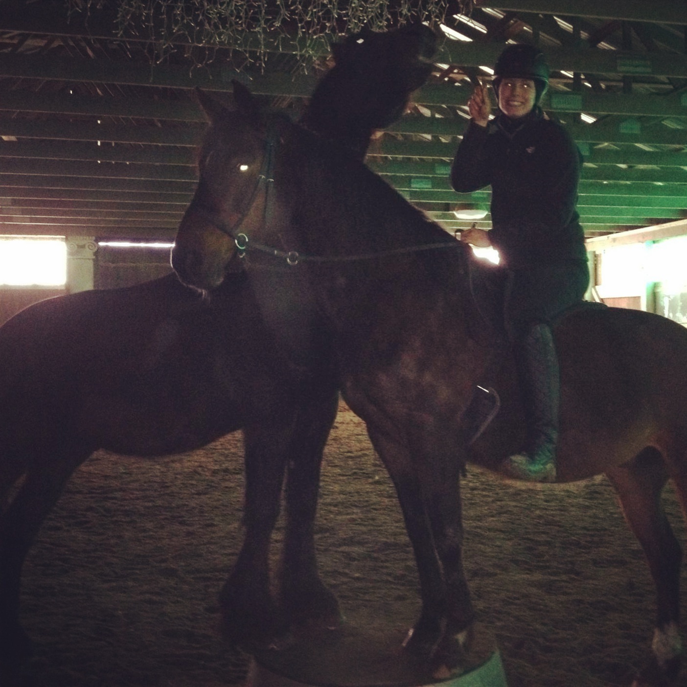 Douwe and Rovy sharing the pedestal while Douwe gives me a gives me a big smile.