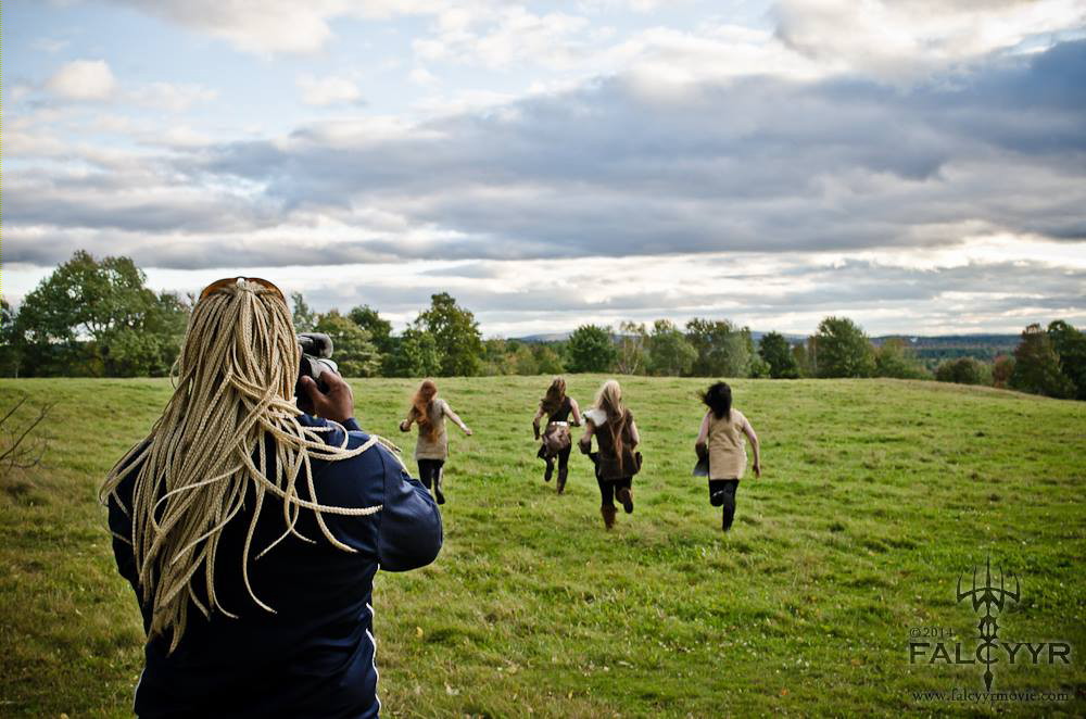 In the beginning the director, Ahura Diliiza, had us run to the top of the hill before we called over the horses.