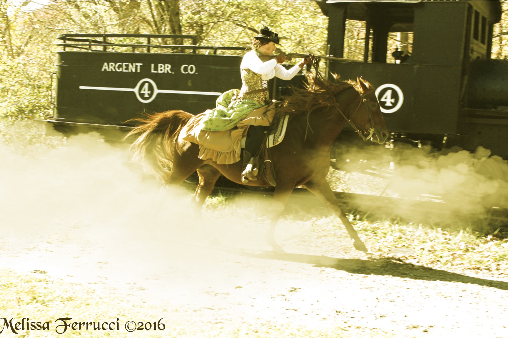 Heather Hayes riding her Azteca mare Sadie. Photo taken by Melissa Ferrucci .