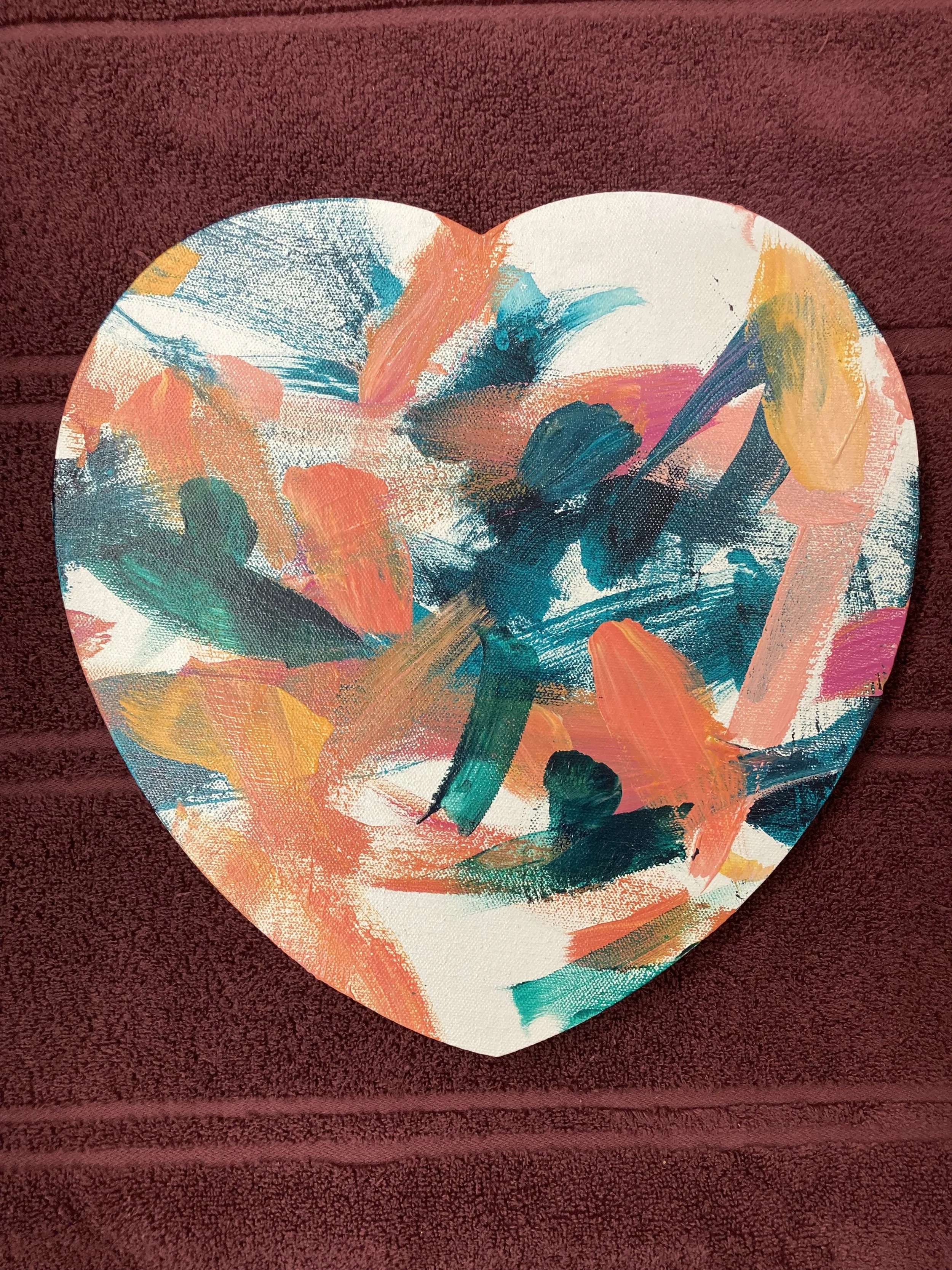 Orange & Green Heart - 12 x 12