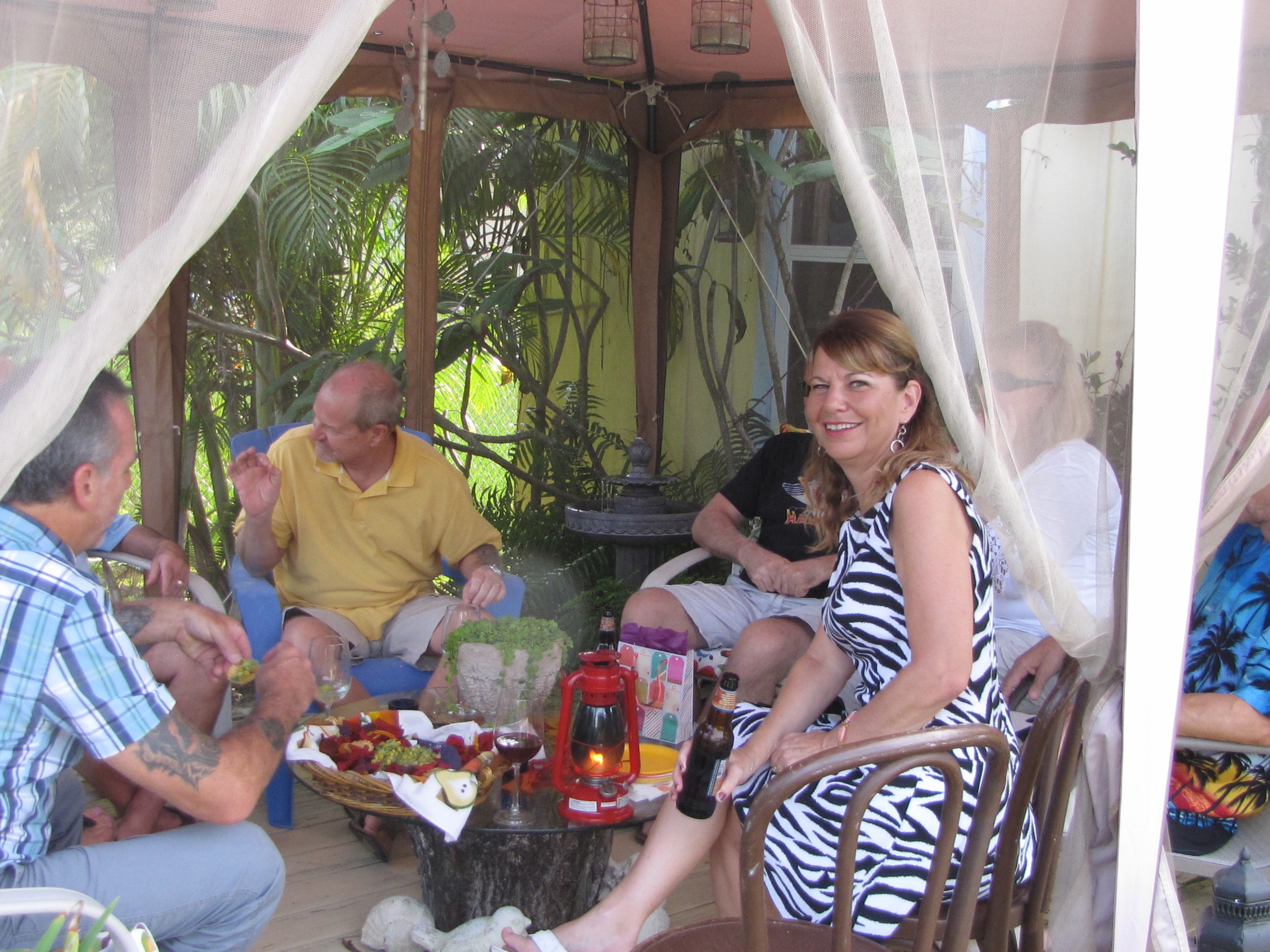 Appetizers on the "back-back porch".