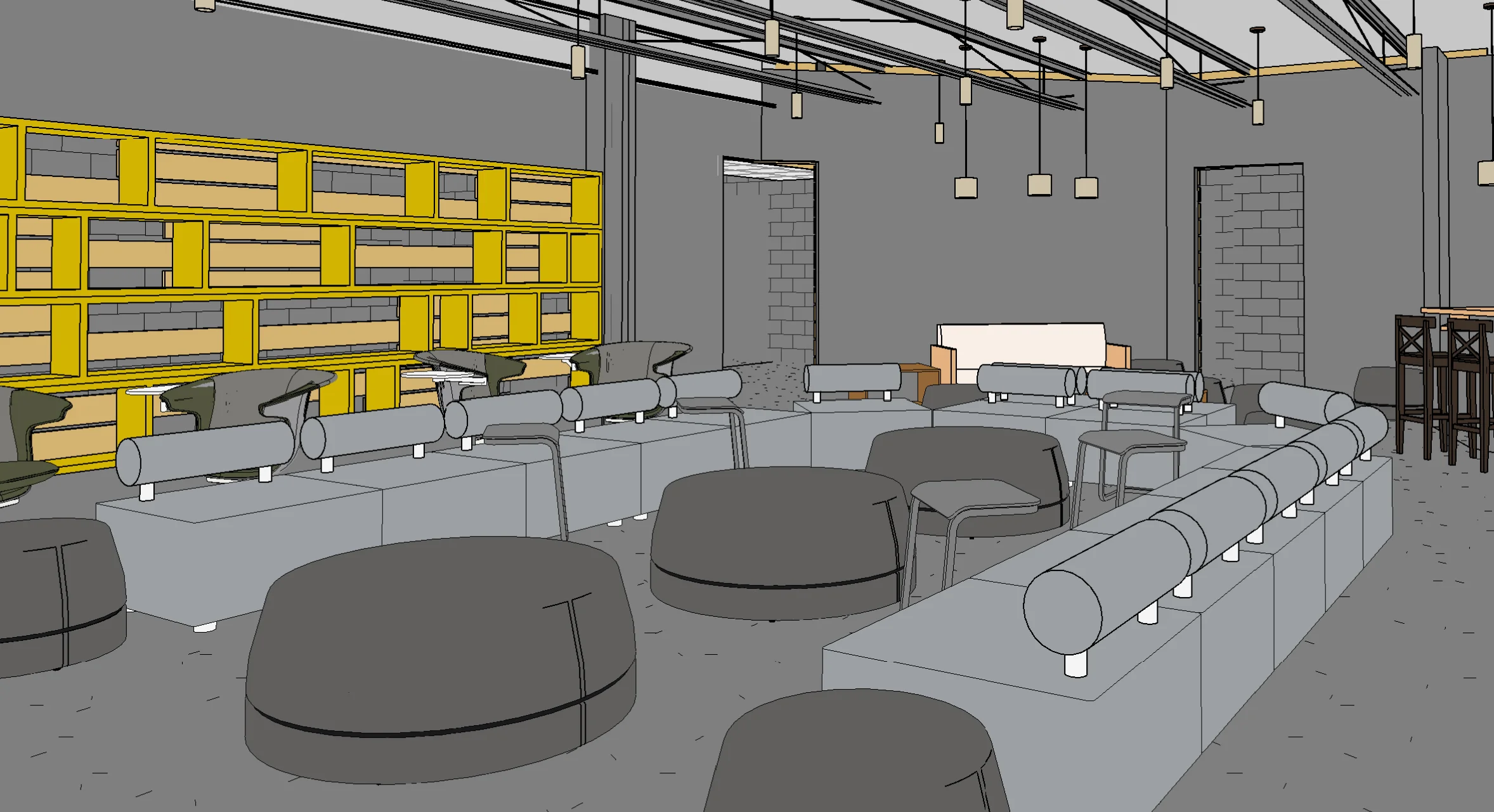 Architect rendering of final Student Ministry area.