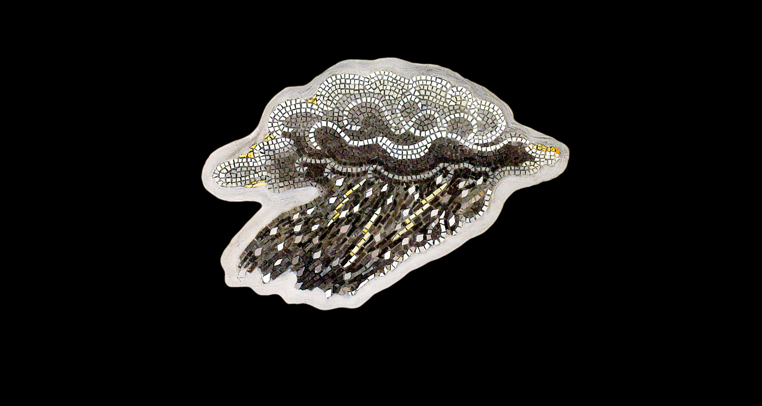 A Perfect Storm. 12x18". Italian glass smalti,24 karat gold tesserae.