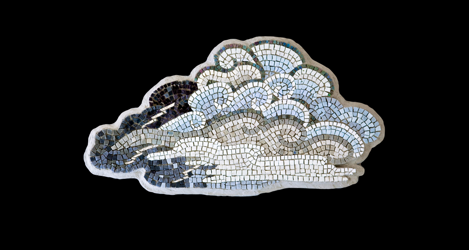 White Lightning. 13x24". Mexican smalti, Italian 24 karat gold tesserae.