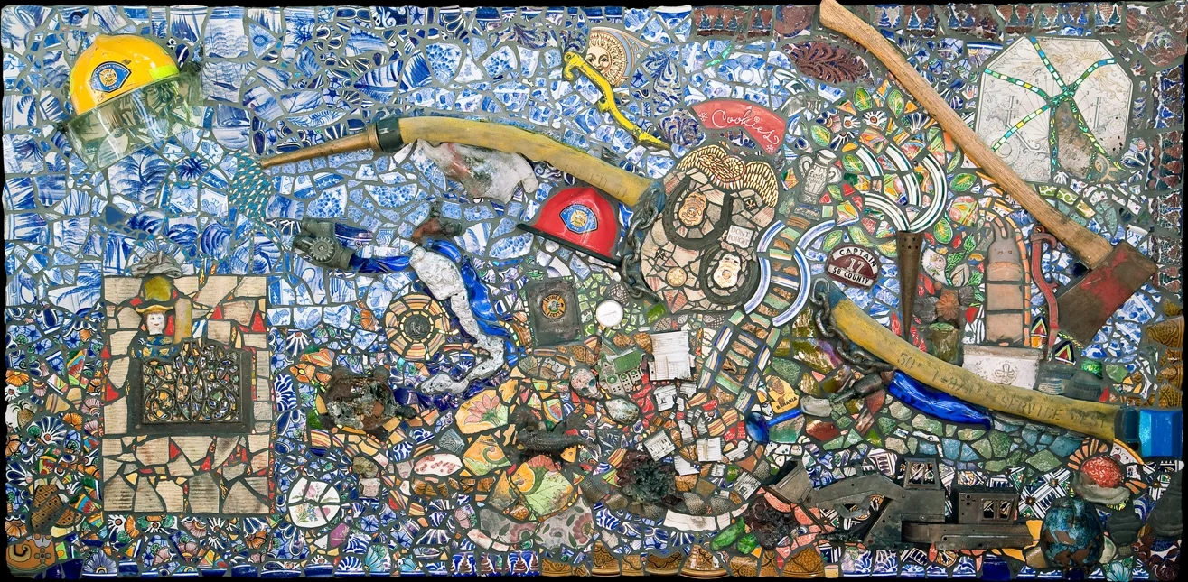 Fire Mosaic. 4x8'. Fire Salvage and Firefighting Equipment.