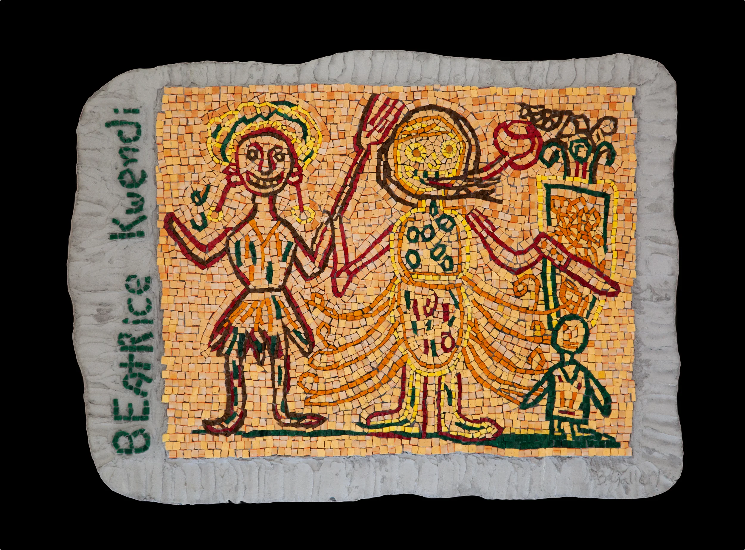 African teen drawings made into mosaics