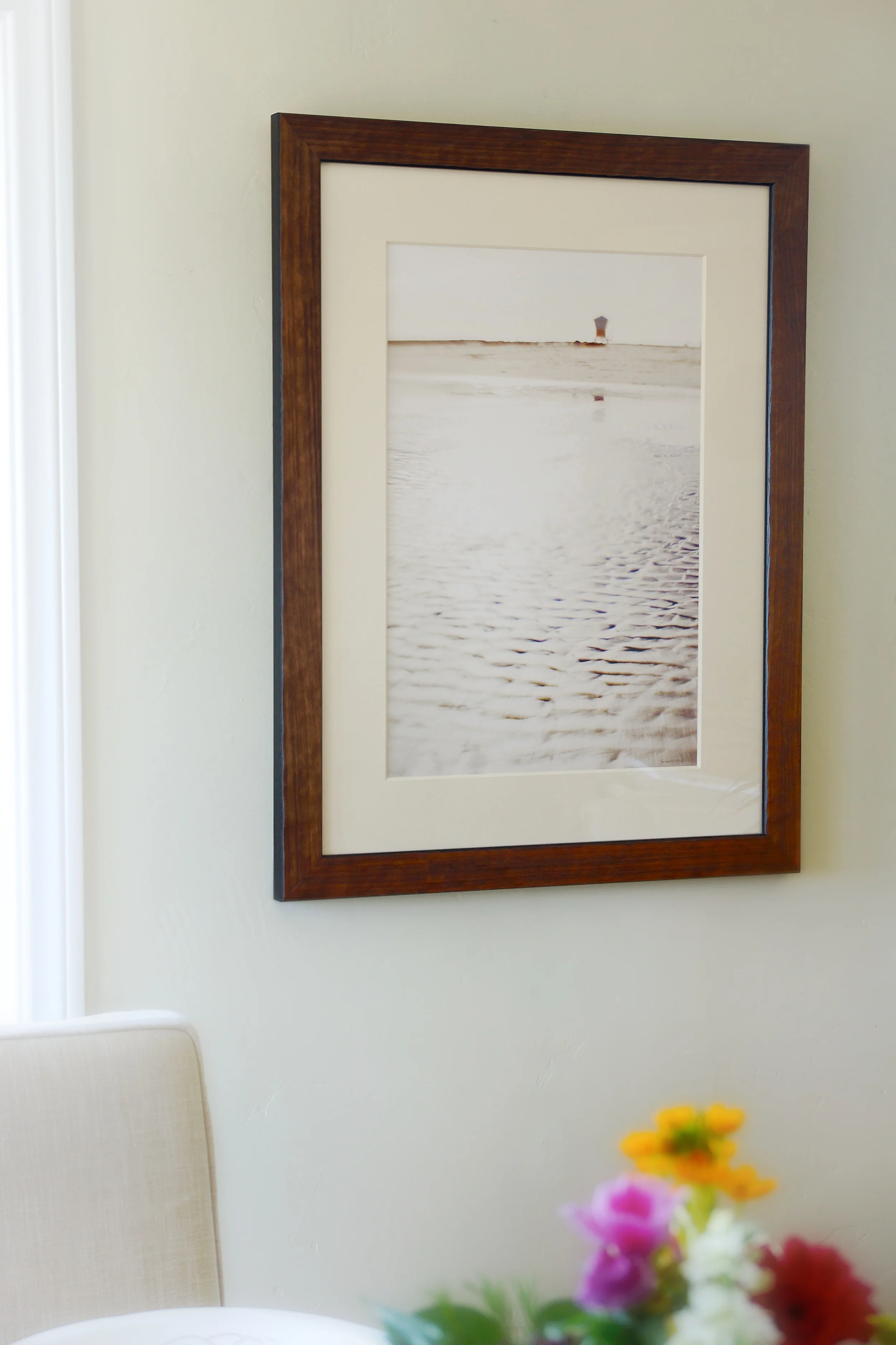 #6, Limited Edition Arches® Watercolor Print, matted and framed in pressed Olive Wood
