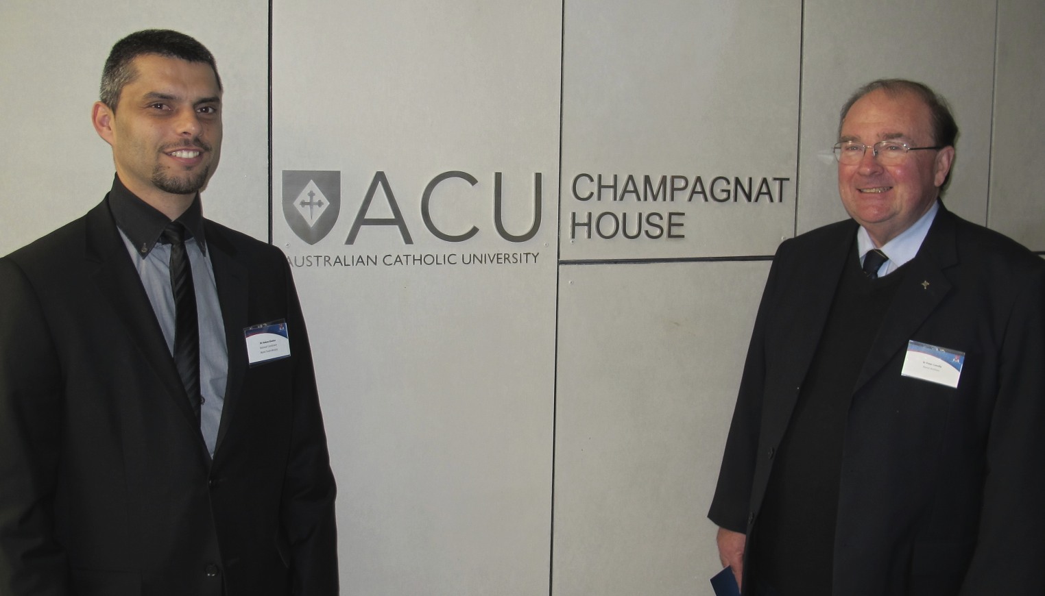 Mr Nehme Khattar (left) and Br Peter Conolly