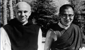 Thomas Merton with the Dalai Lama at Dharamsala on 4 Nov, 1968 (Photo courtesy Chris Pramuk)