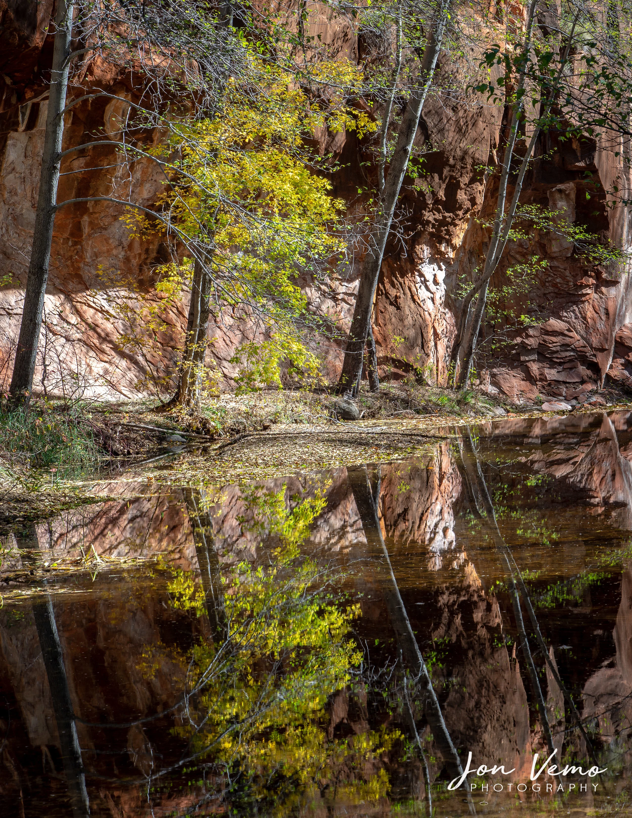 Fall reflections along West Fork Creek.