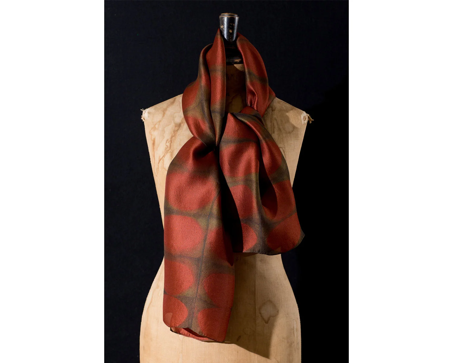 Scarf Materials: Cotton, Cotton Thread Techniques: Indigo Dyeing, Clamped Resist Dyeing (Itajime), Hand Rolled Edges 2011