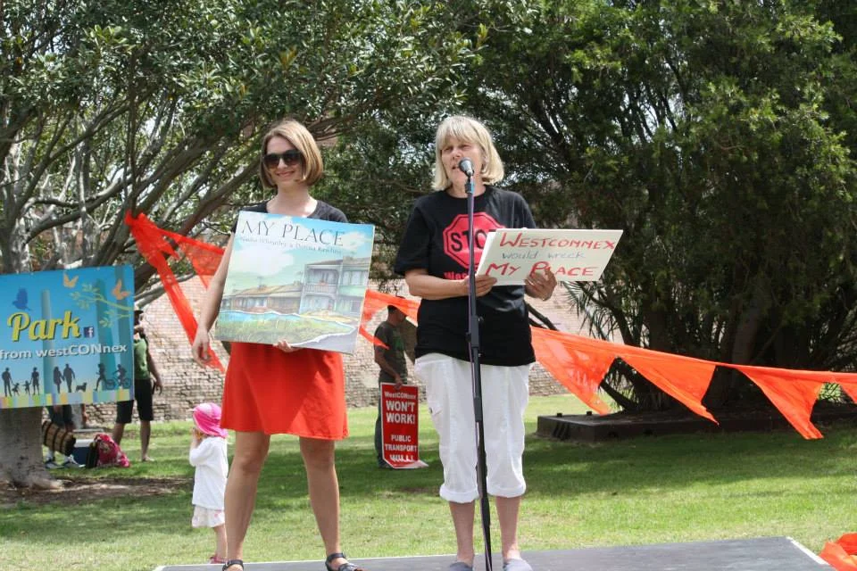 At anti-Westcoonnex rally, St Peters, 2015