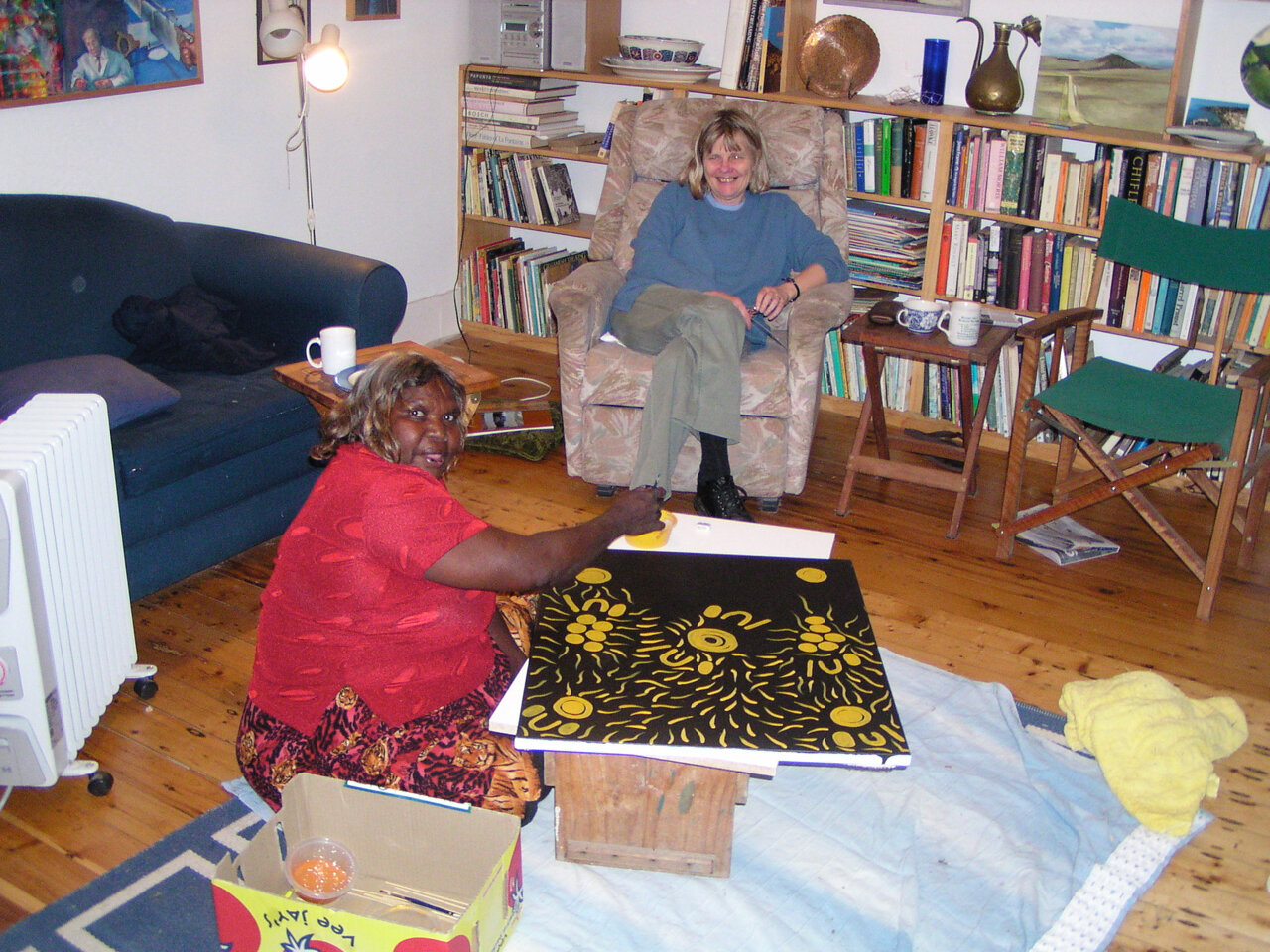 With artist Punata Stockman, at my place, 2002.JPG.jpg