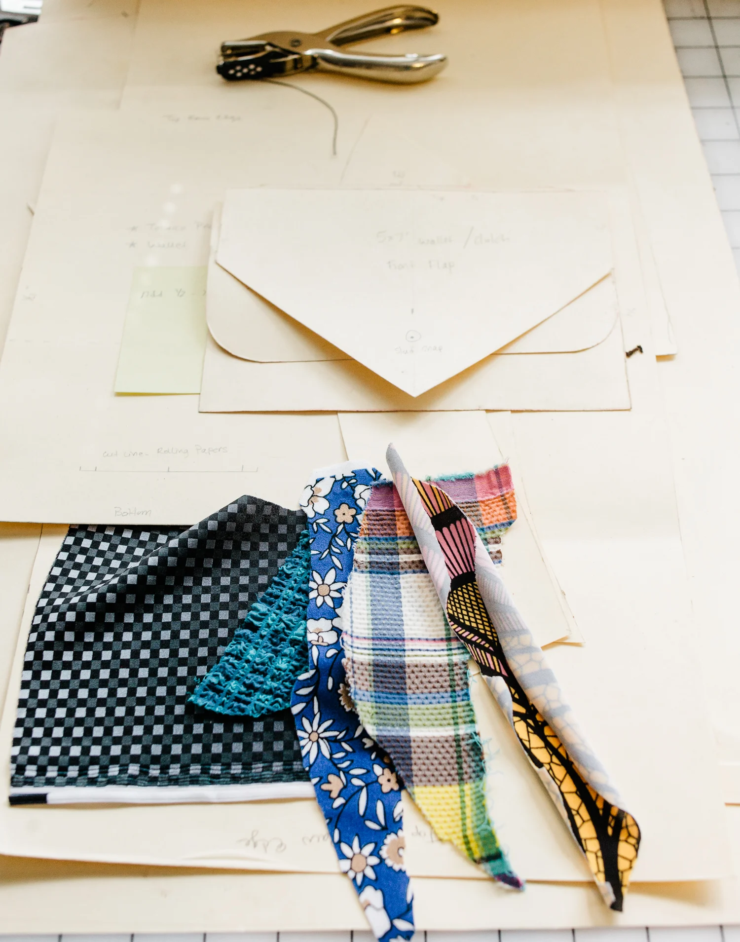 Detail in Brooke Hagaman's studio. Brooke designs vintage-inspired swimwear, Bone Feather.