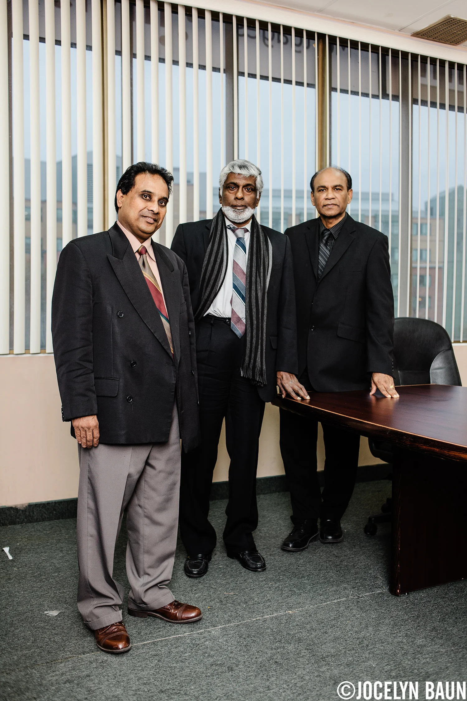 Three members of the Transnational Government of Tamil Eelam - Media Coordinator Roy Wignarajah, Deputy Prime Minister Dr. Ram Sivalingam and Secretary of Information Sam Sangarisivam - in their Toronto office.