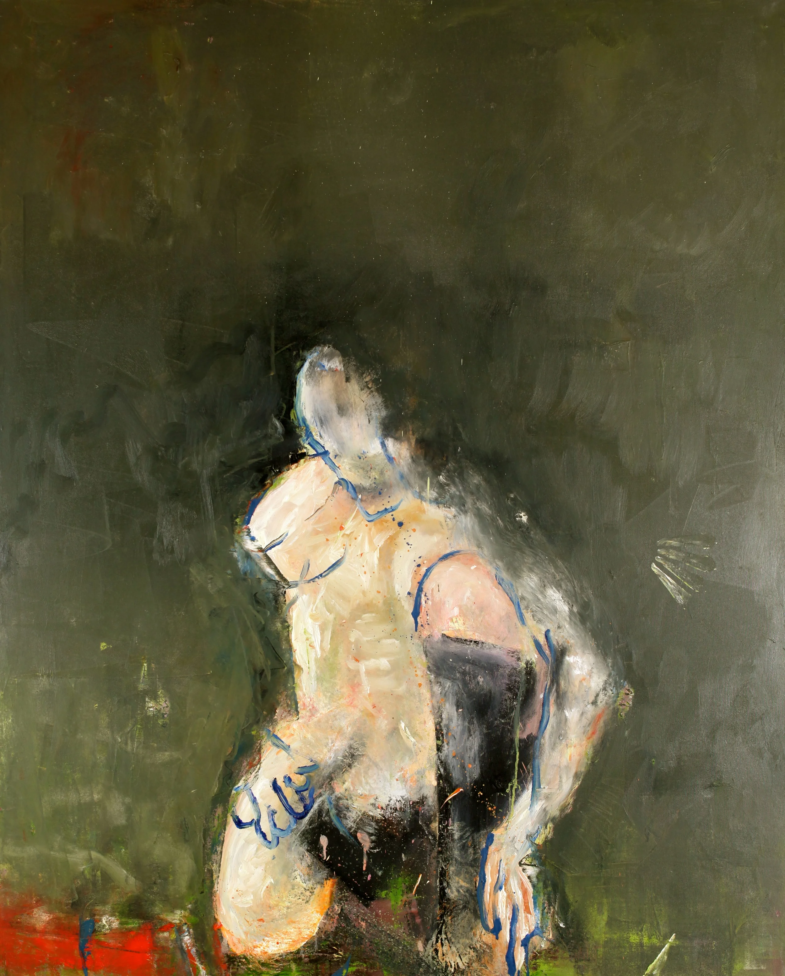 'Man green' 122cm x 152cm x 4cm Oil on canvas