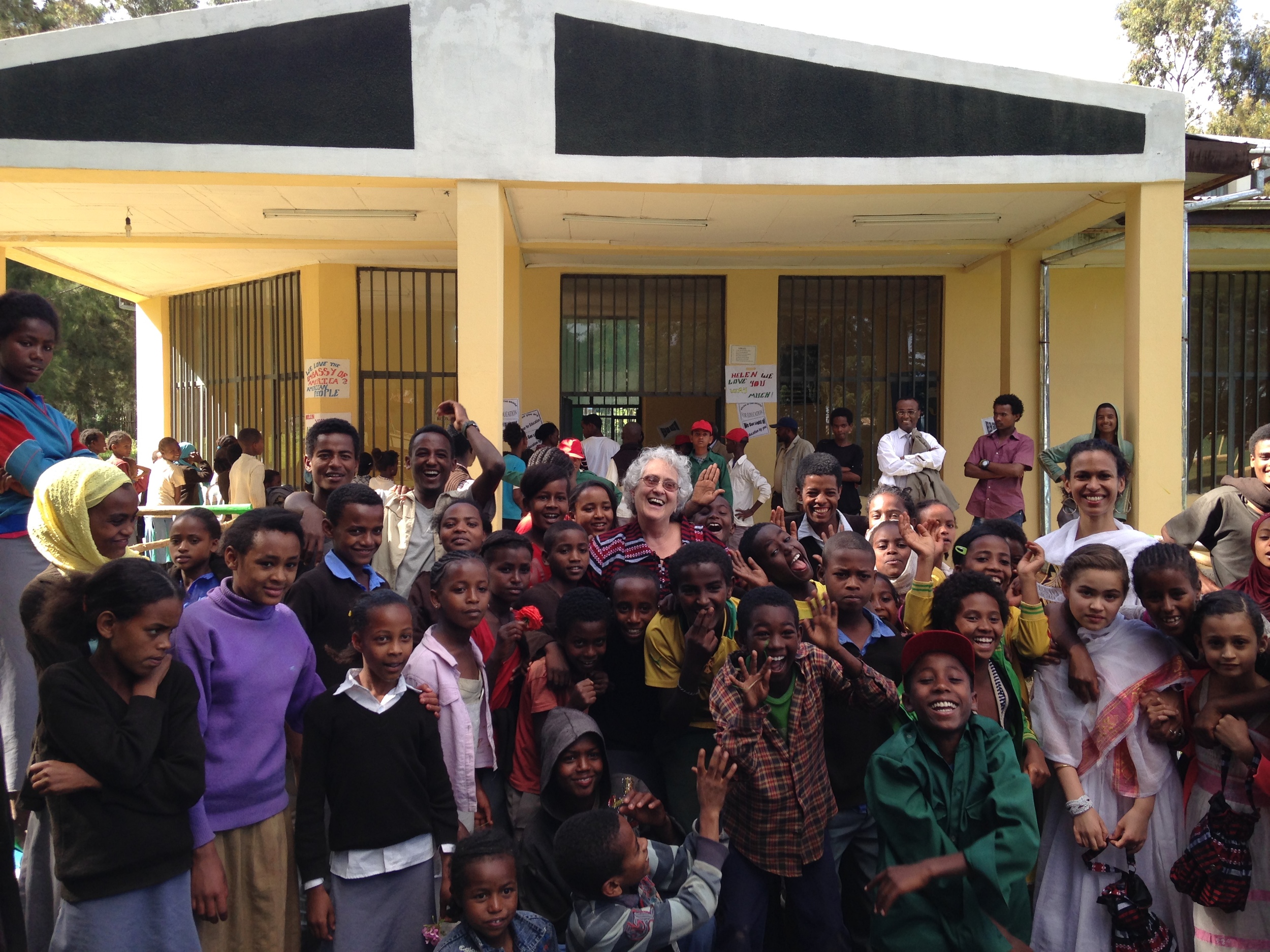 Celebrating the Alemu Woldehanna Community Library in Hosanna, Ethiopia, April 2014.