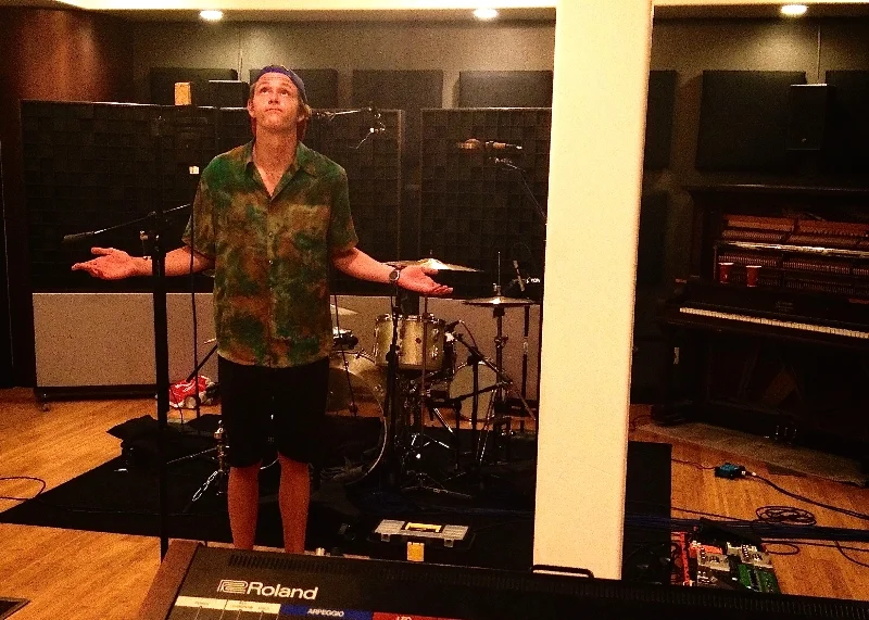 Trevor taking in the environment at Sound House Studios in Redding, CA