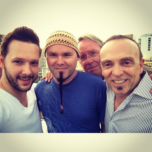 Henry Haney, Jay Huzil & Layne London - 3 great artists and friends (Roy in the photo-bomb)