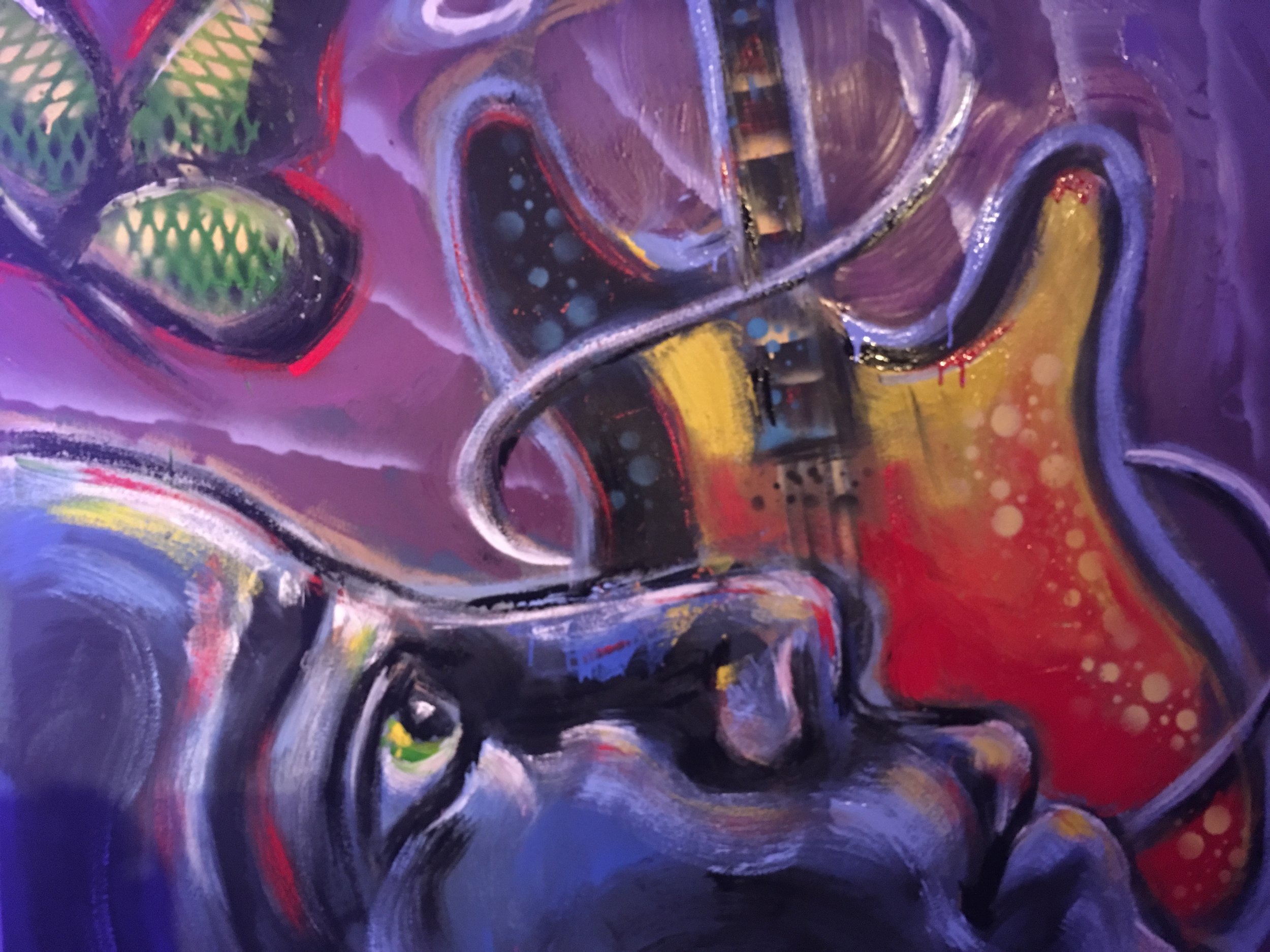 "LIVE" art painted by Tom Clark at Party for the Soul
