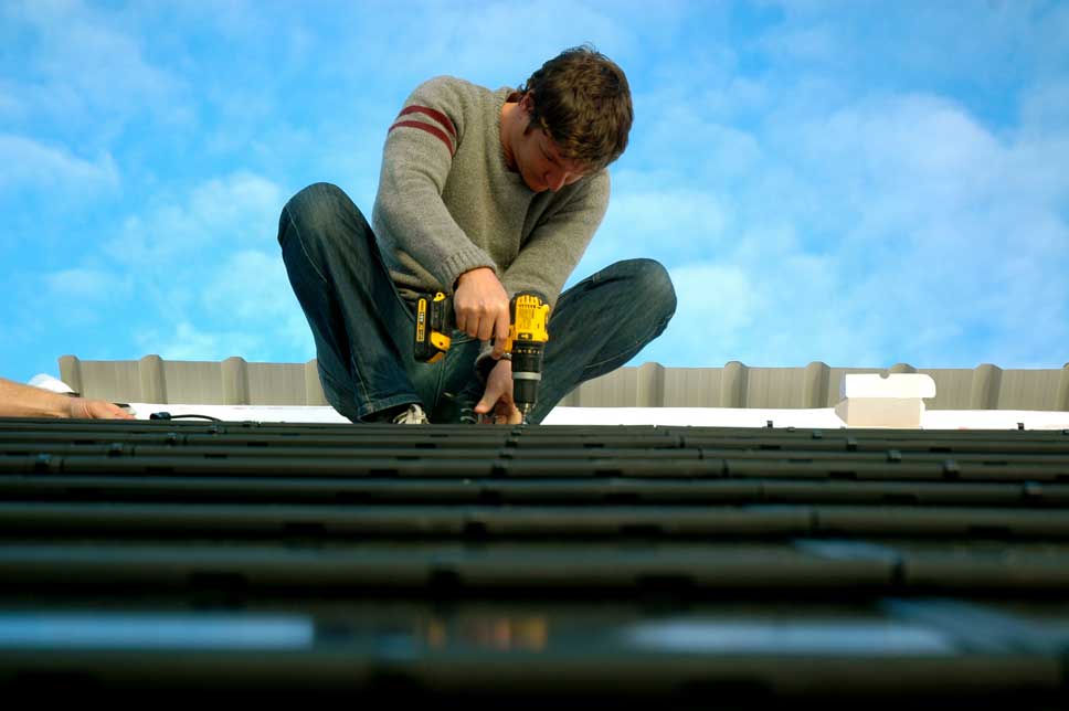  Shay installing the 88th and final panel. 