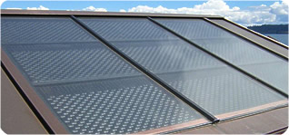 Flat Plate solar hot water collector array
