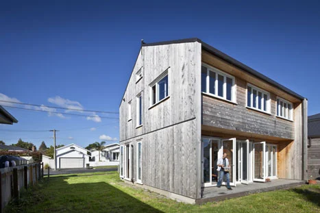 North side of the house, showing larger area of glazing in order to maximise solar gain.