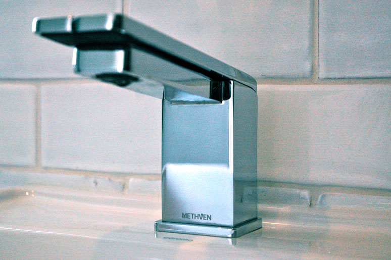    Methven’s Tahi taps, with twin-lever mechanism. 