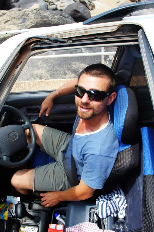 our Land Cruiser has a sun roof which makes for a great picture taking position