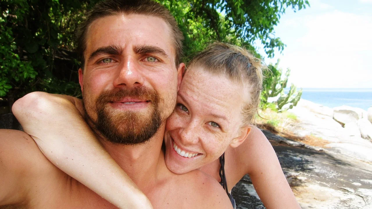 relaxing in the shade after our snorkel mission