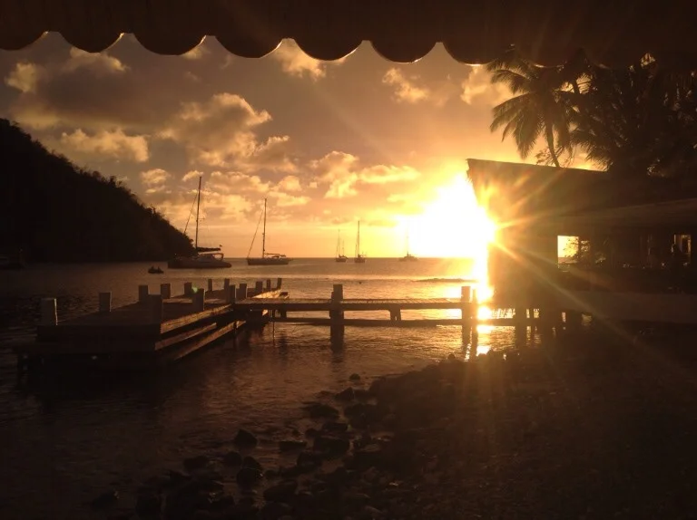 last sunset in St Lucia before we headed off to St Vincent