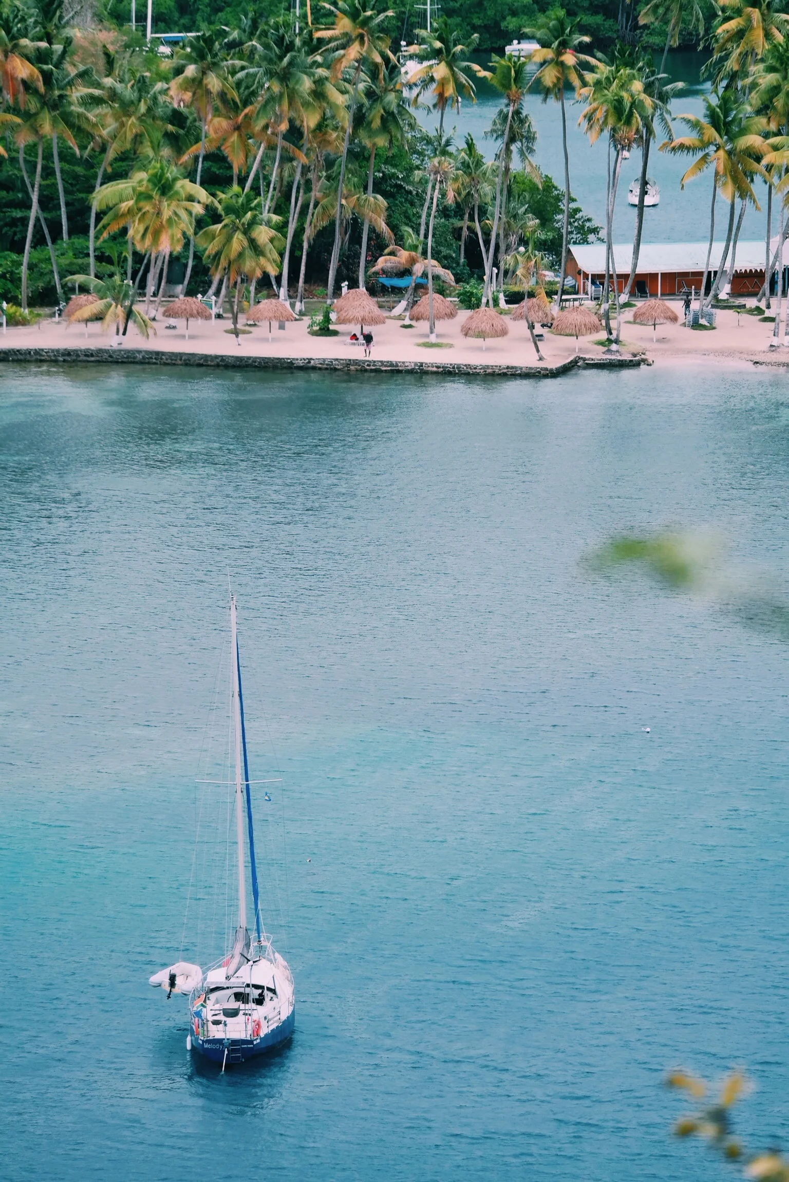 view of Melody from one of the hills overlooking Marigot Bay
