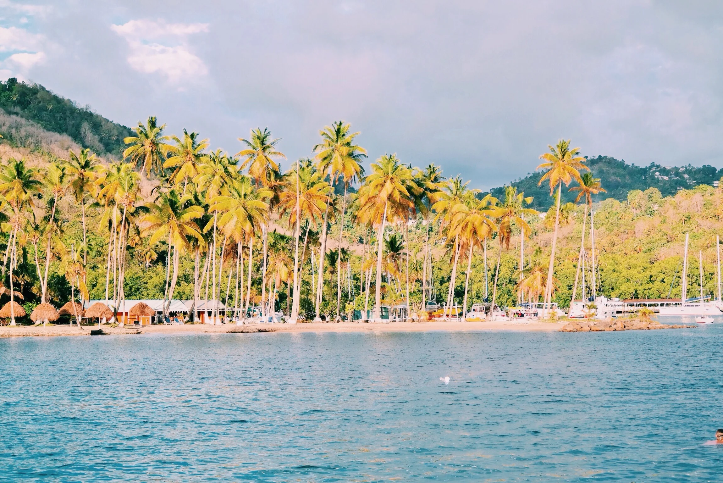 view of the beach from our boat&nbsp;
