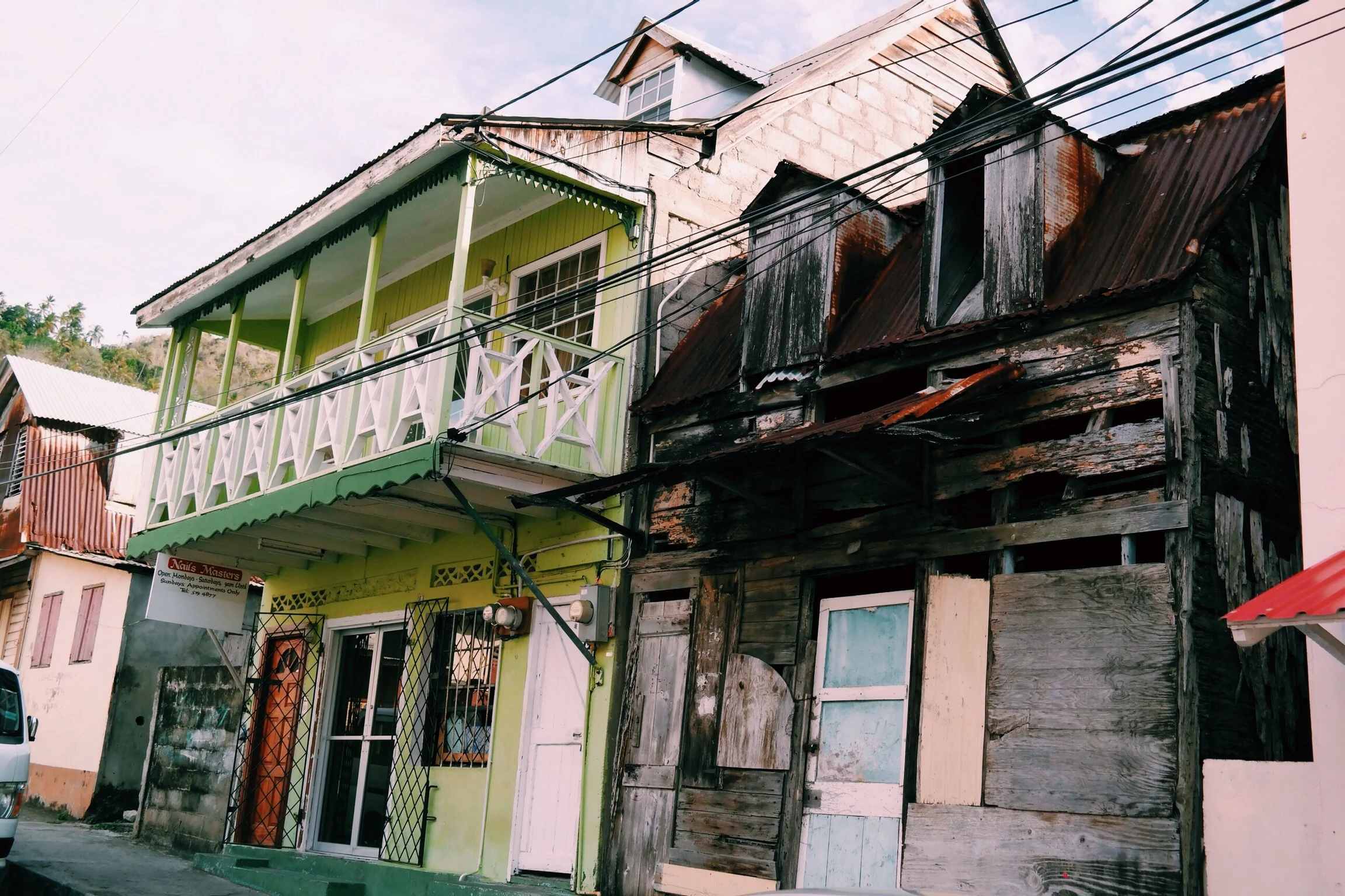 almost every street has a house destroyed by fire, with no obvious effort to rebuild