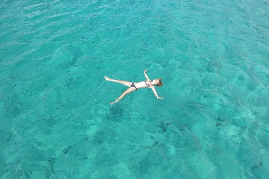 1st early morning swim off the boat - this photo has not been edited fyi
