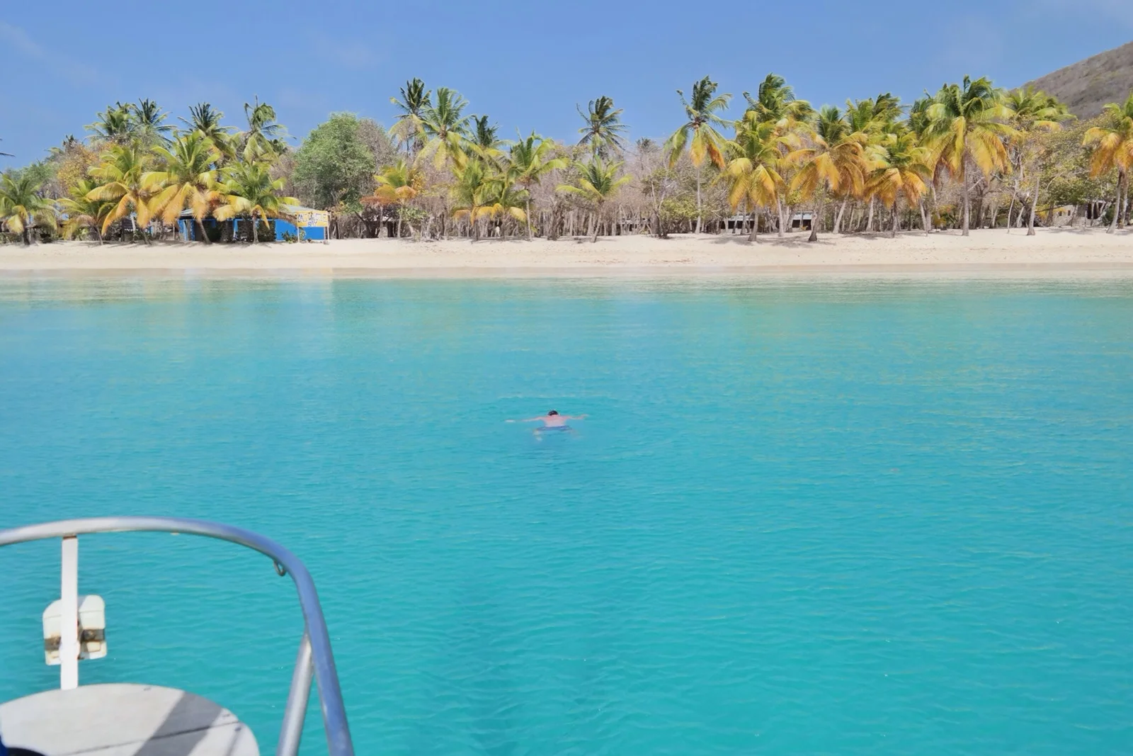 we anchored nice and close, swimming distance, to the beach