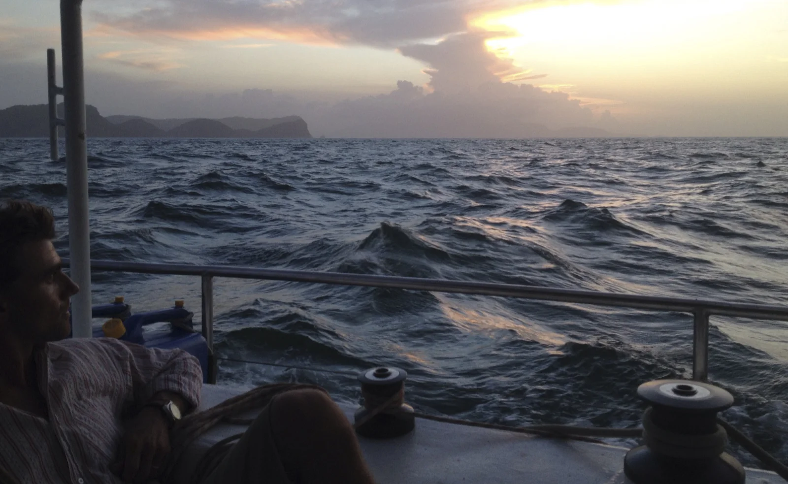 last bit of Trinidad's headland as we left the island to sail North to Grenada