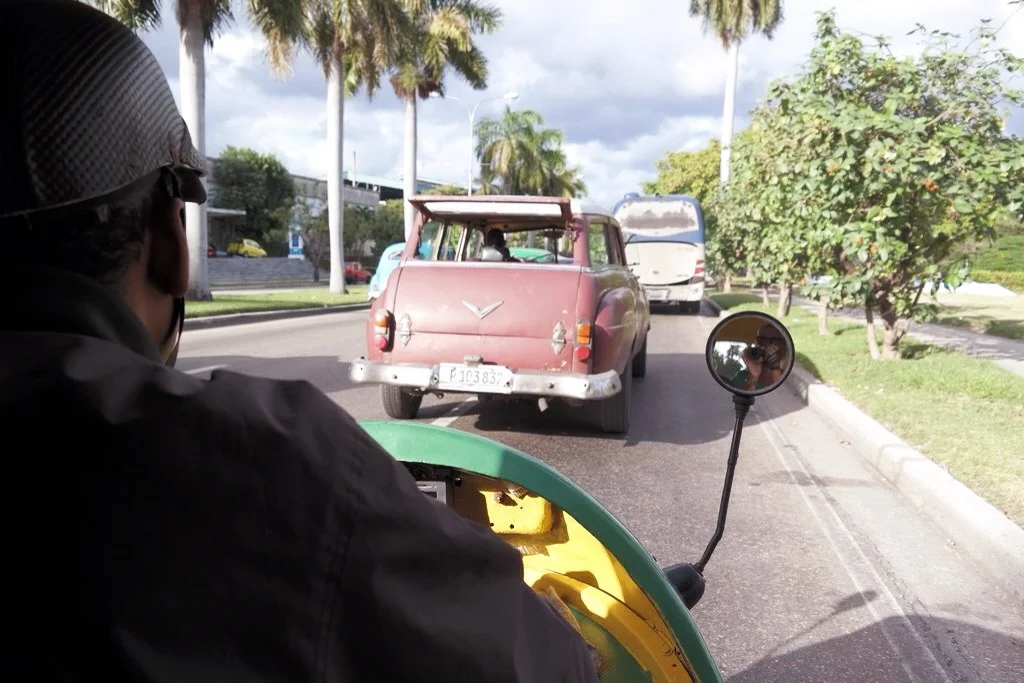 inside a Coco taxi