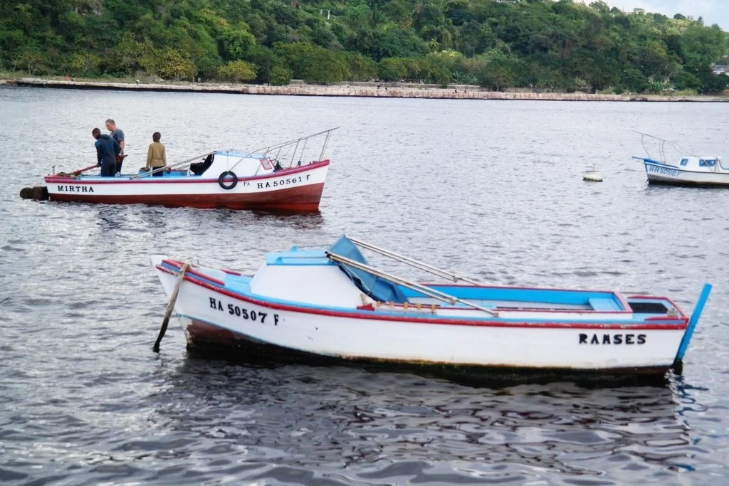 fishermen's boats anchored at the mouth of Havana Harbour