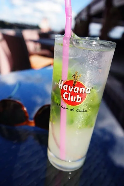 a mojito at the rooftop bar of Hemingway's hotel in Havana Vieja
